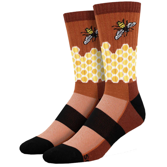 Honeycomb Bee Socks Rust Size L/XL