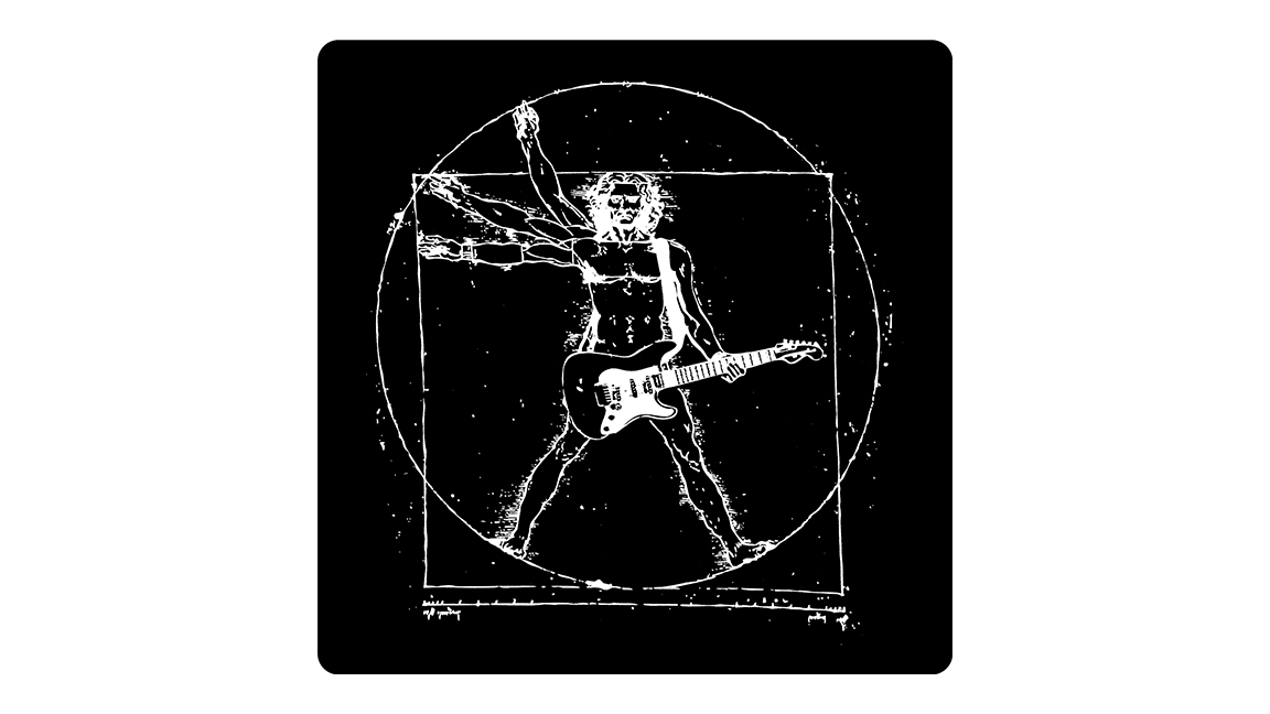 Da Vinci Guitar Man Sticker